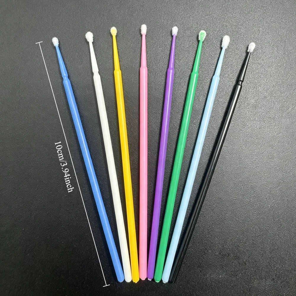 100Pcs Eyelash Cleaning Brush Lash Extension Micro Cotton Swab Individual Eyelashes Microbrush Beauty Makeup Clean Remover Tools