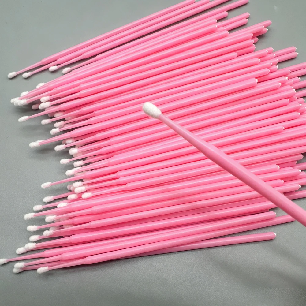 100Pcs Eyelash Cleaning Brush Lash Extension Micro Cotton Swab Individual Eyelashes Microbrush Beauty Makeup Clean Remover Tools