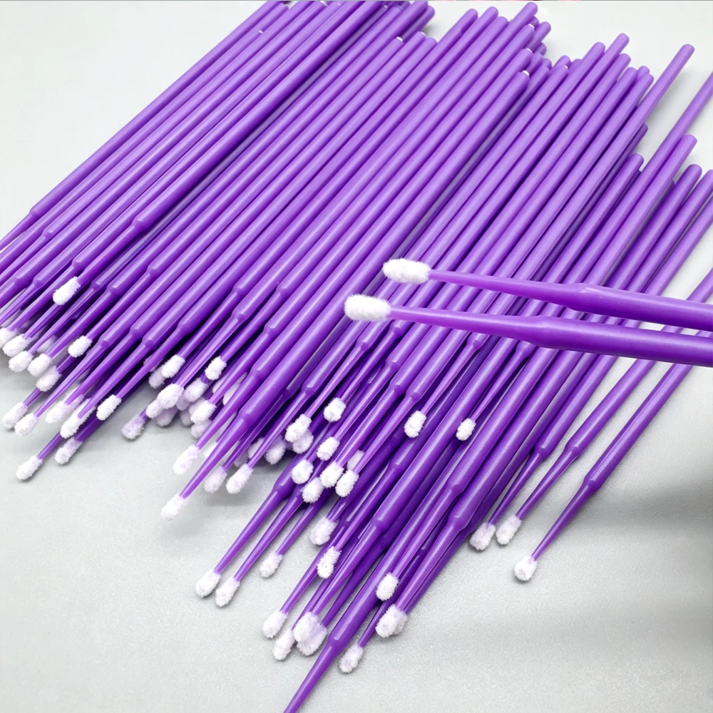 100Pcs Eyelash Cleaning Brush Lash Extension Micro Cotton Swab Individual Eyelashes Microbrush Beauty Makeup Clean Remover Tools