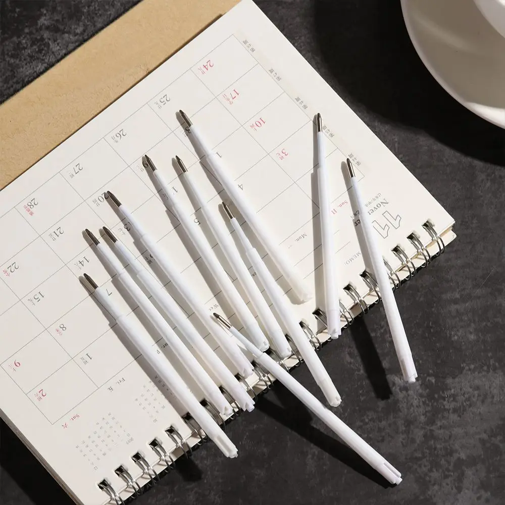 10 Pcs/lot Stationery Signature Plastic Press Pens Core Replacement Lead Writing Tool Ballpoint Pen Refill