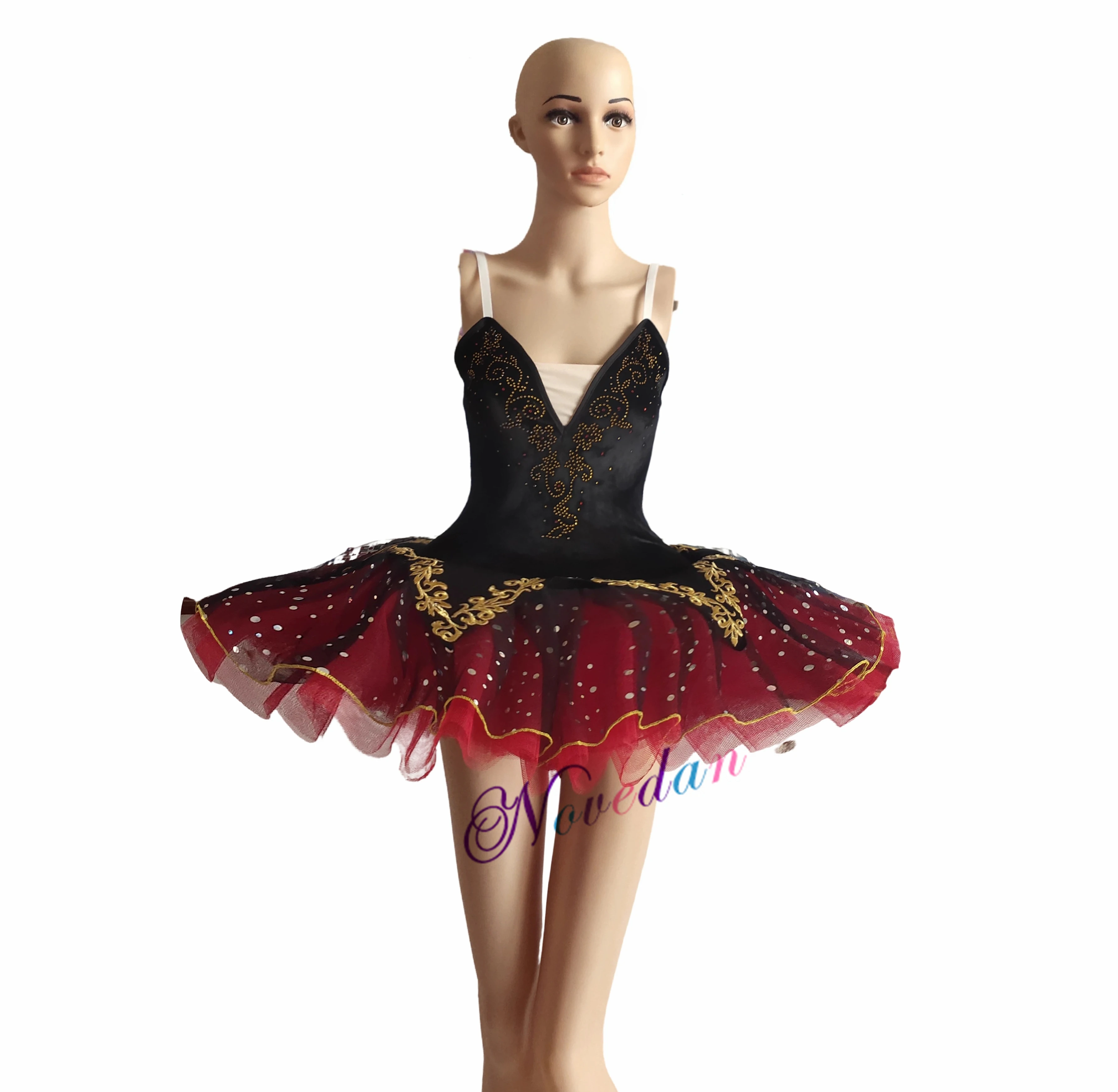 Black Red Professional Tutu La Esmeralda Performance Ballet Tutu Platter Pancake Tutu Dress Girls Kids Ballerina Party Costume