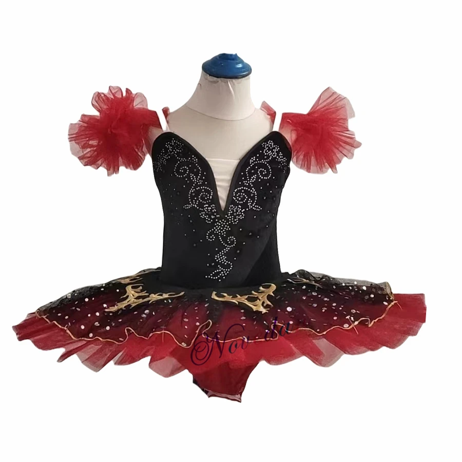 Black Red Professional Tutu La Esmeralda Performance Ballet Tutu Platter Pancake Tutu Dress Girls Kids Ballerina Party Costume