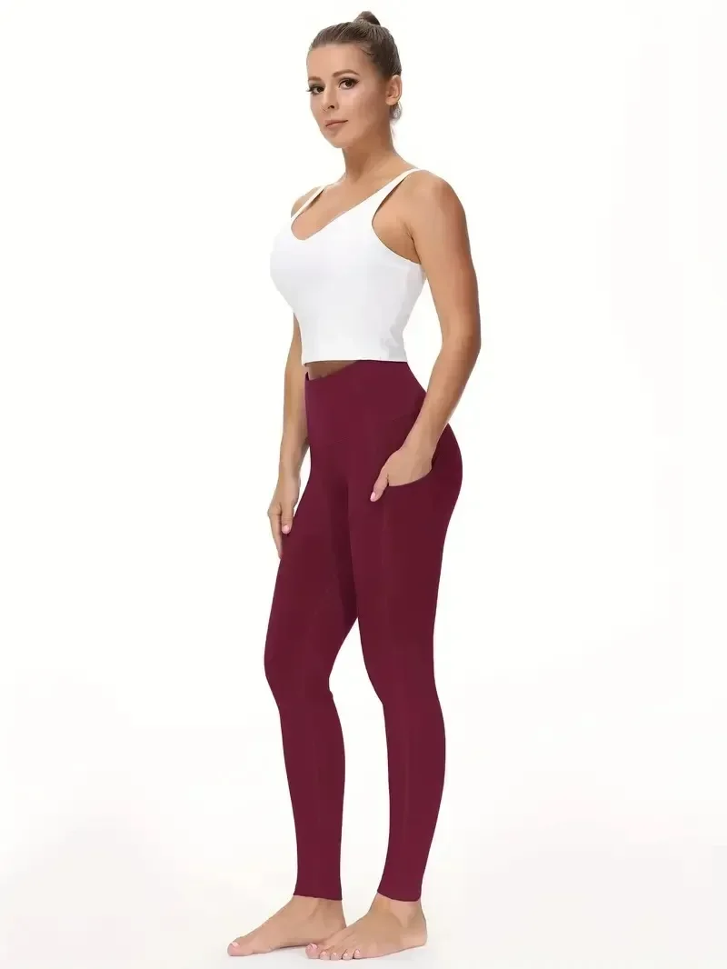 High Waist Yoga Leggings with Pocket Women Leggings Seamless Fitness High Elastic Fashion Hip Liftting Slim Gym Trainning Pants
