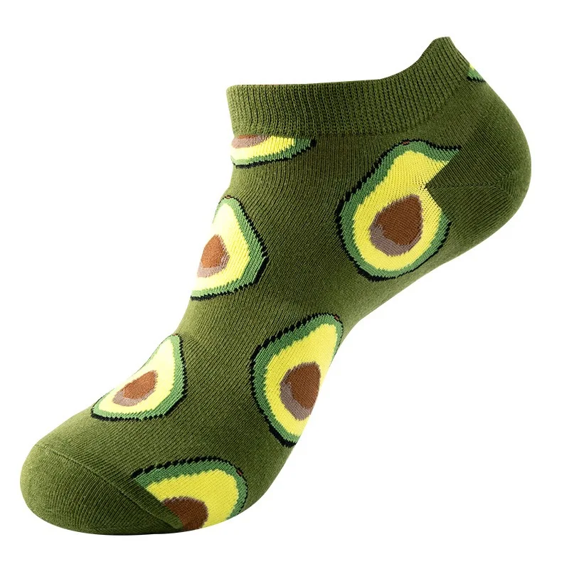 1 Pair Cotton Funny Cartoon Oil Painting Fruit Food Woman Short Happy Socks  Casual Breathable Ladies Girls Harajuku Ankle Sox