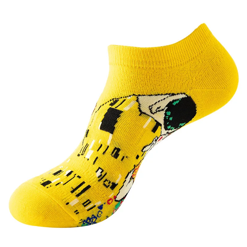 1 Pair Cotton Funny Cartoon Oil Painting Fruit Food Woman Short Happy Socks  Casual Breathable Ladies Girls Harajuku Ankle Sox