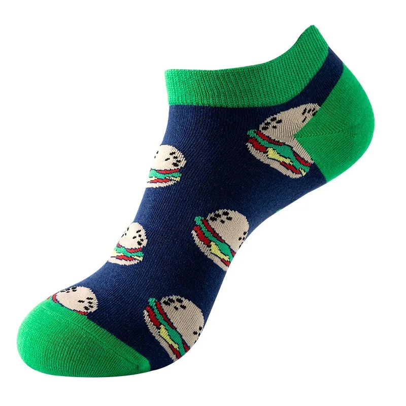 1 Pair Cotton Funny Cartoon Oil Painting Fruit Food Woman Short Happy Socks  Casual Breathable Ladies Girls Harajuku Ankle Sox