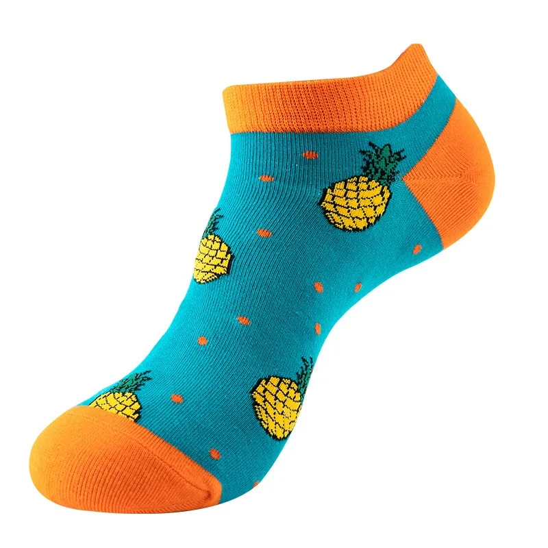 1 Pair Cotton Funny Cartoon Oil Painting Fruit Food Woman Short Happy Socks  Casual Breathable Ladies Girls Harajuku Ankle Sox