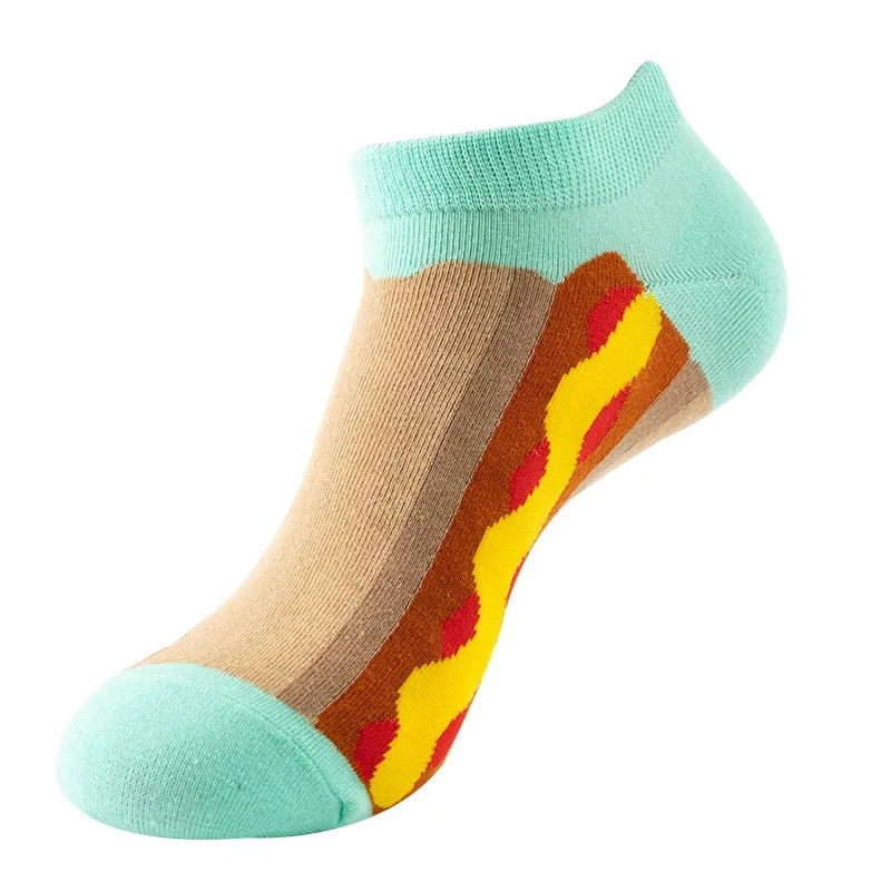 1 Pair Cotton Funny Cartoon Oil Painting Fruit Food Woman Short Happy Socks  Casual Breathable Ladies Girls Harajuku Ankle Sox