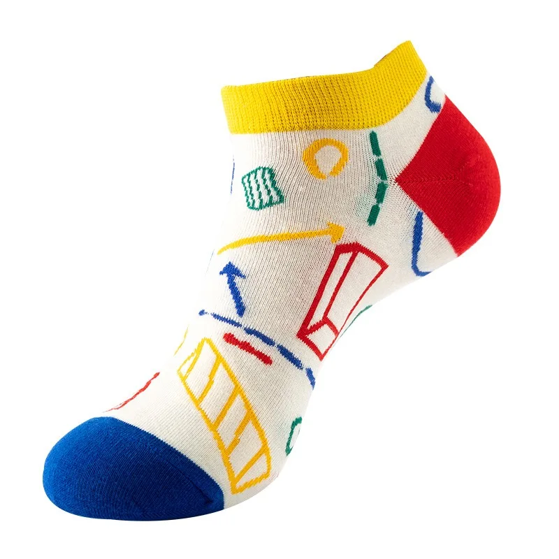 1 Pair Cotton Funny Cartoon Oil Painting Fruit Food Woman Short Happy Socks  Casual Breathable Ladies Girls Harajuku Ankle Sox