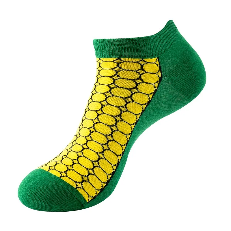 1 Pair Cotton Funny Cartoon Oil Painting Fruit Food Woman Short Happy Socks  Casual Breathable Ladies Girls Harajuku Ankle Sox