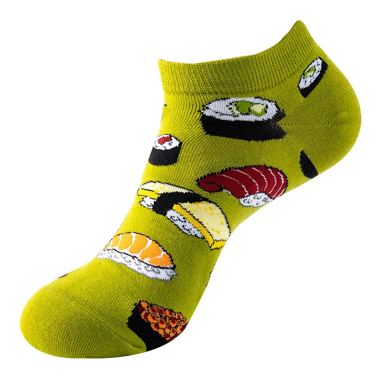 1 Pair Cotton Funny Cartoon Oil Painting Fruit Food Woman Short Happy Socks  Casual Breathable Ladies Girls Harajuku Ankle Sox