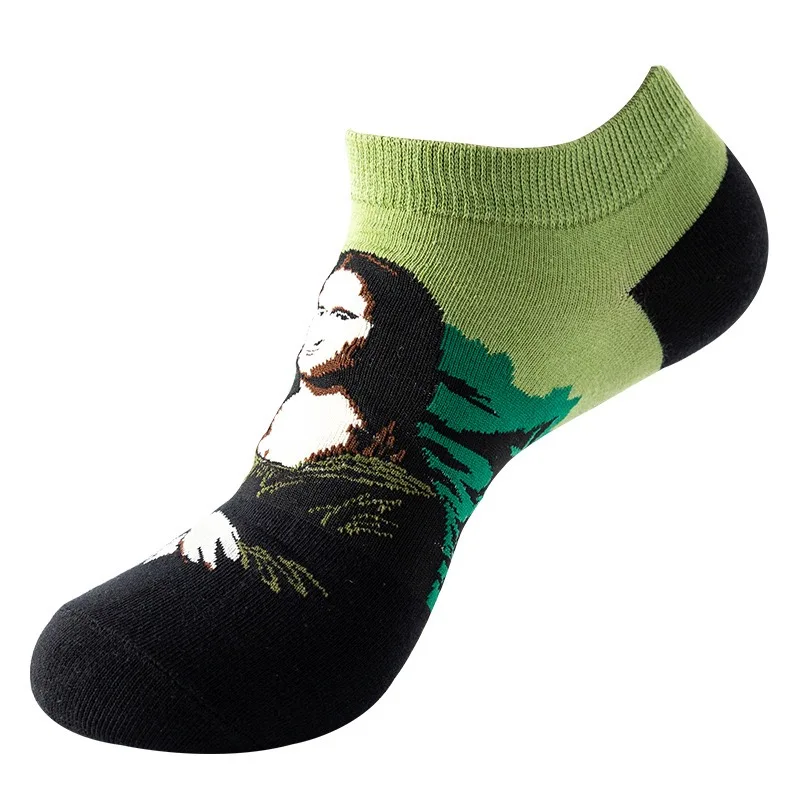 1 Pair Cotton Funny Cartoon Oil Painting Fruit Food Woman Short Happy Socks  Casual Breathable Ladies Girls Harajuku Ankle Sox
