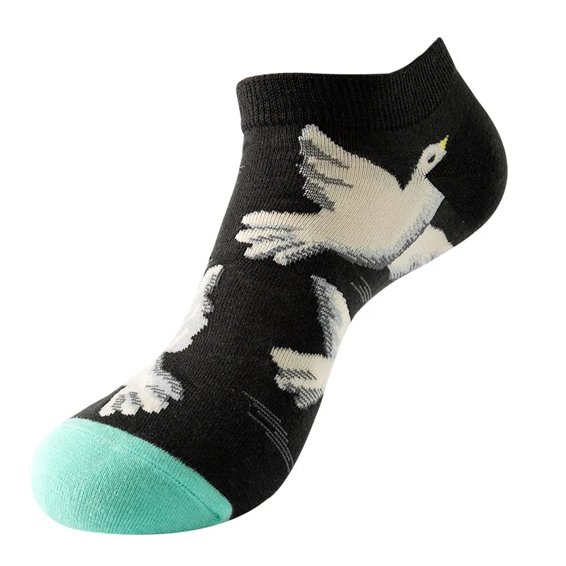 1 Pair Cotton Funny Cartoon Oil Painting Fruit Food Woman Short Happy Socks  Casual Breathable Ladies Girls Harajuku Ankle Sox
