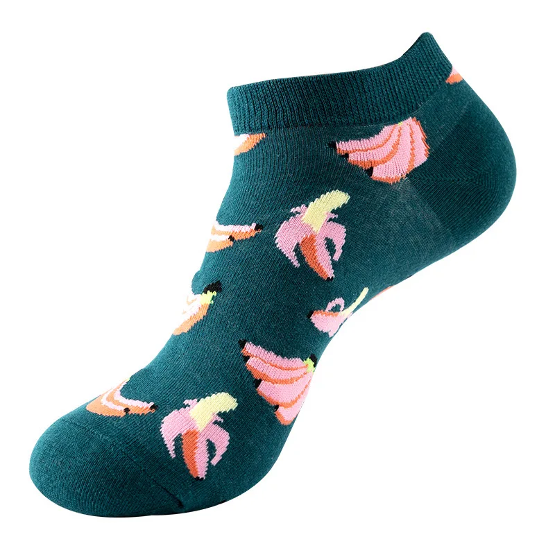 1 Pair Cotton Funny Cartoon Oil Painting Fruit Food Woman Short Happy Socks  Casual Breathable Ladies Girls Harajuku Ankle Sox