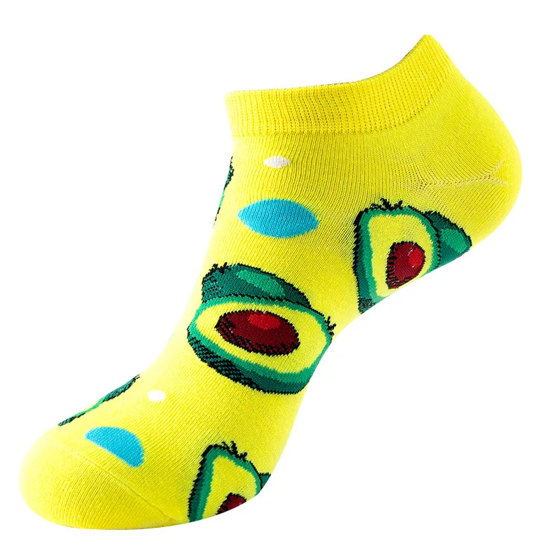 1 Pair Cotton Funny Cartoon Oil Painting Fruit Food Woman Short Happy Socks  Casual Breathable Ladies Girls Harajuku Ankle Sox