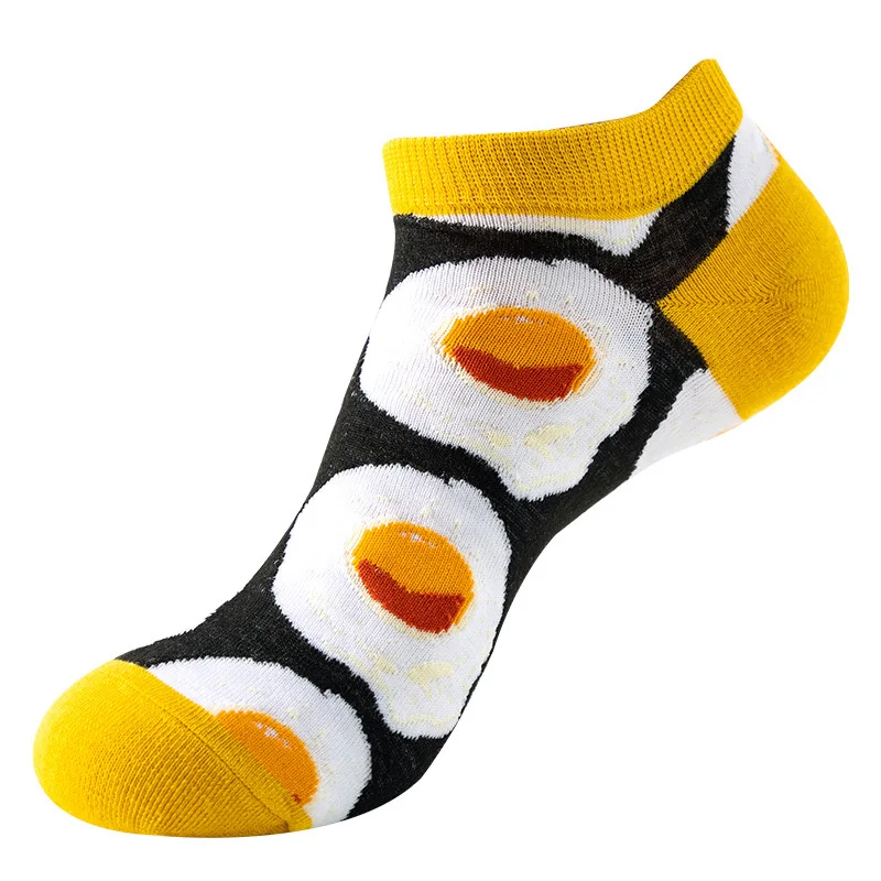 1 Pair Cotton Funny Cartoon Oil Painting Fruit Food Woman Short Happy Socks  Casual Breathable Ladies Girls Harajuku Ankle Sox