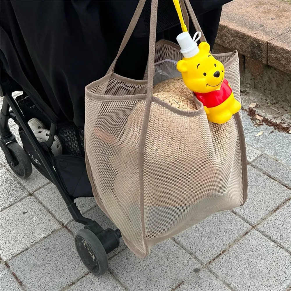 2024 New Styles Transparent Mesh Bag Fashionable Lightweight Versatile Portable Bag With Large Capacity Beach Mesh Shopping Bag