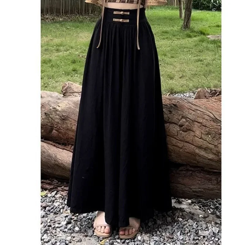 Summer Women Chinese Traditional Pants Lady Comfortable Baggy Wide Leg Straight Leg Trousers Female Fashion High Waisted Slacks