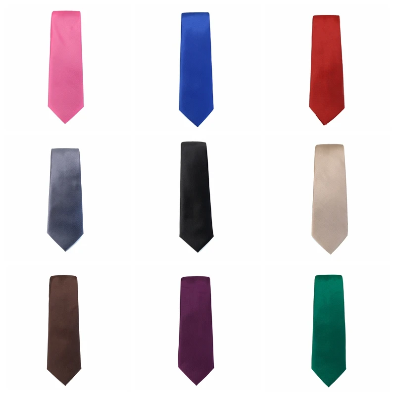 Solid Tie 7.5cm Necktie For Men Fashion Wedding Ties Slim Blue Gray Classic Neckties Men Business Jacquard Woven Classic Gravats