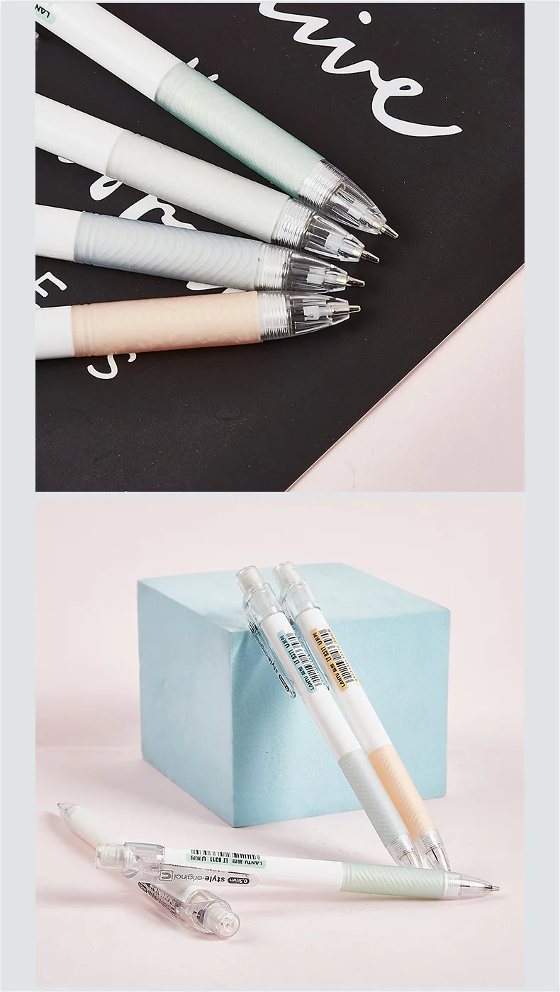 Mechanical Pencil 4 Colors Set 0.5/0.7MM Stationery School Supplies The Transparent Pen Clip Comes With An Eraser On The Top