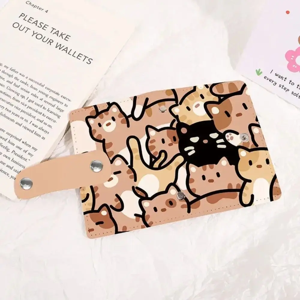 New Cartoon Cat Print Mini Wallet Large Capacity Card Holder Portable Cute Small ID Storage Bag Card Case Multi-Card Holder