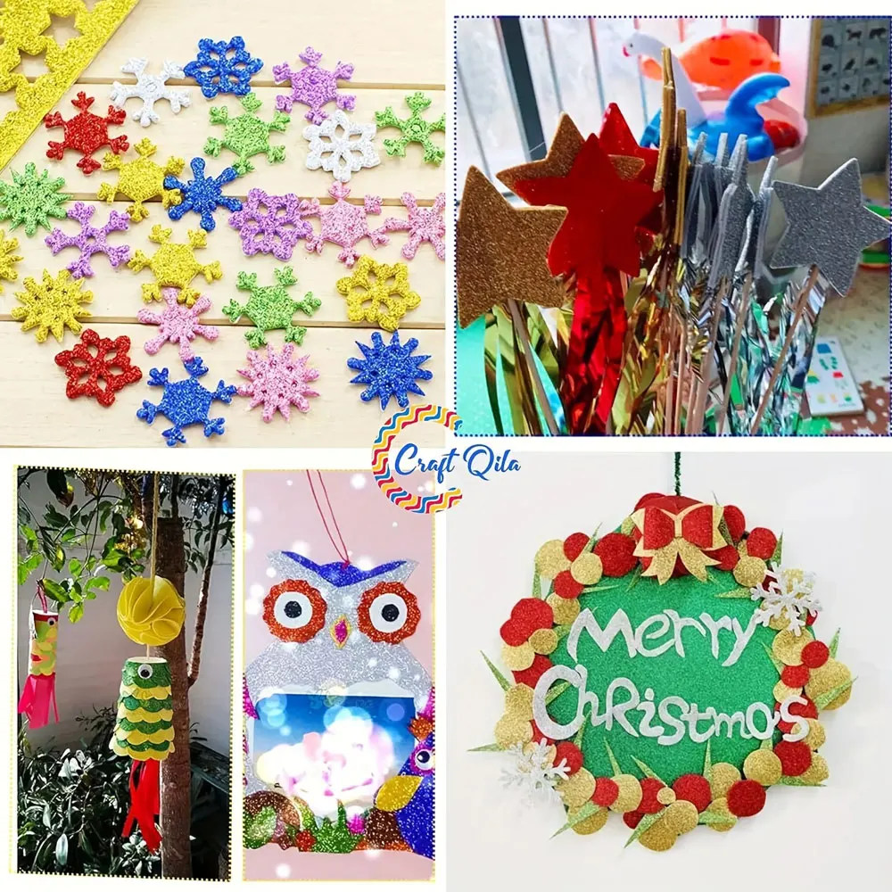 10 sheets of glitter stickers, A4 high quality craft stickers, self-adhesive stickers, art project gift wrapping decorations