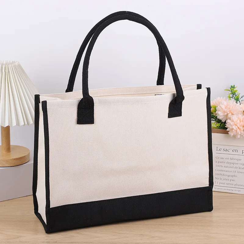 Canvas Tote Bags Letter Beach Bag Birthday WeddingGift Personalized Boutique Business Logo Fashion Big Capacity Shopping Bolsos
