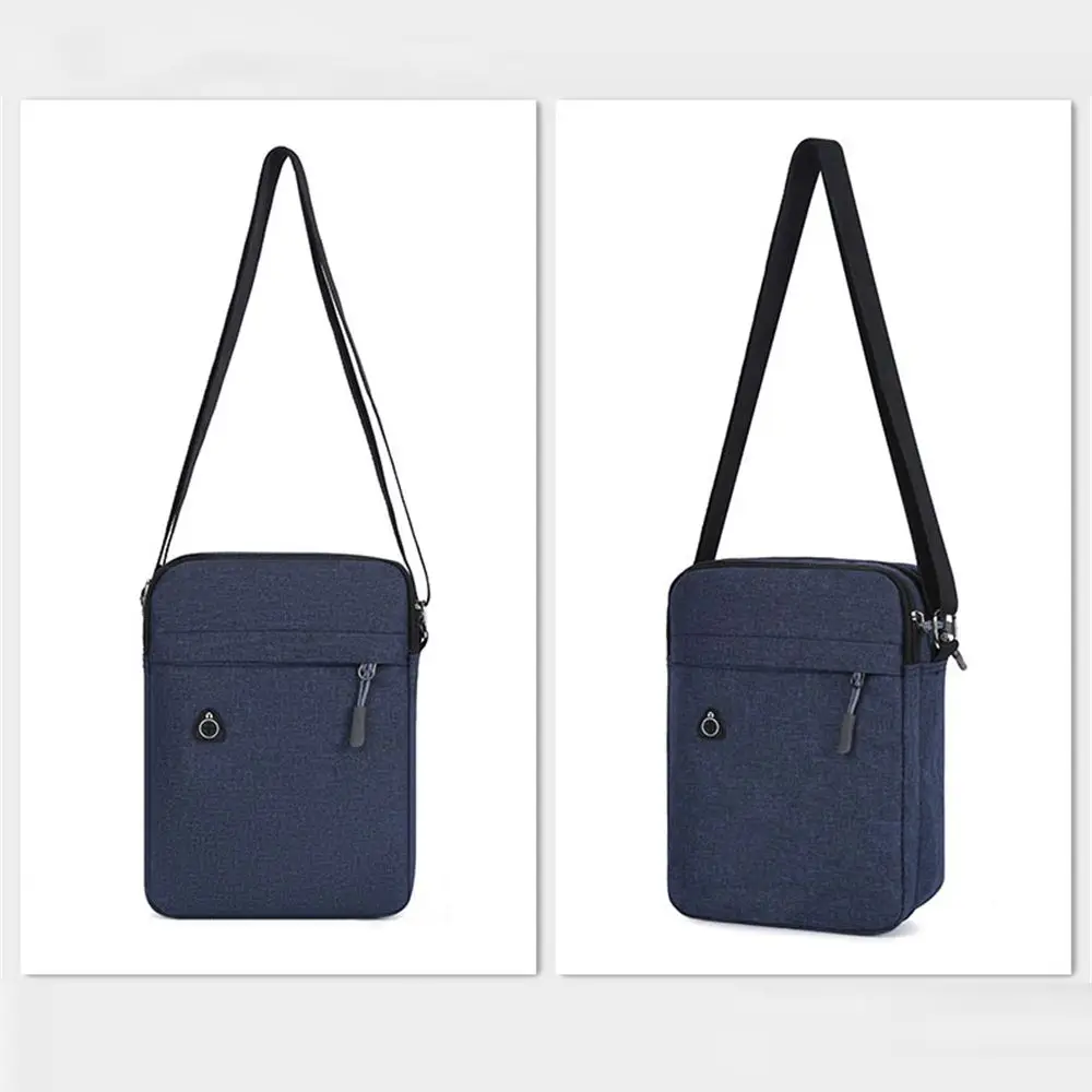 Men Phone Bag Crossbody Bag Fashion Shoulder Bags Mini Male Chest Pack Canvas Travel Clutch Bag Simple Black Packet