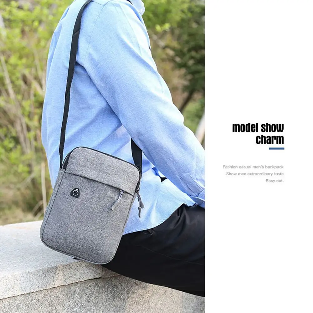 Men Phone Bag Crossbody Bag Fashion Shoulder Bags Mini Male Chest Pack Canvas Travel Clutch Bag Simple Black Packet