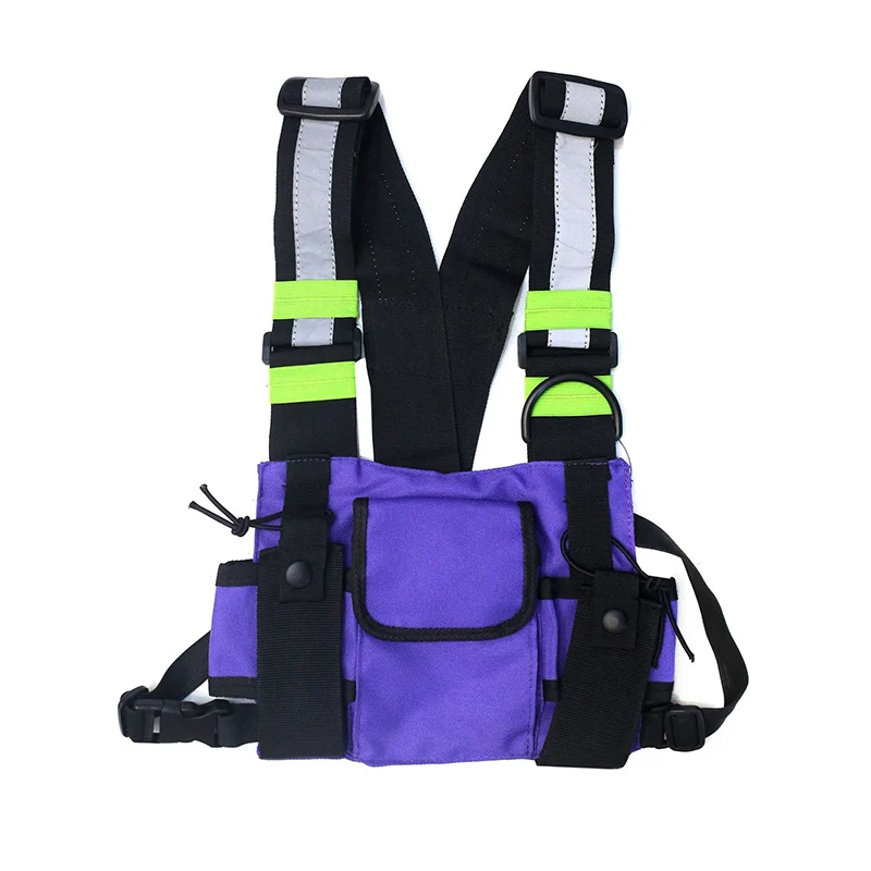 Functional Tactical Chest Rig Bag Unisex Hip Hop Vest Streetwear Bag Waist Pack Reflective walkie-talkie package Women Chest Bag