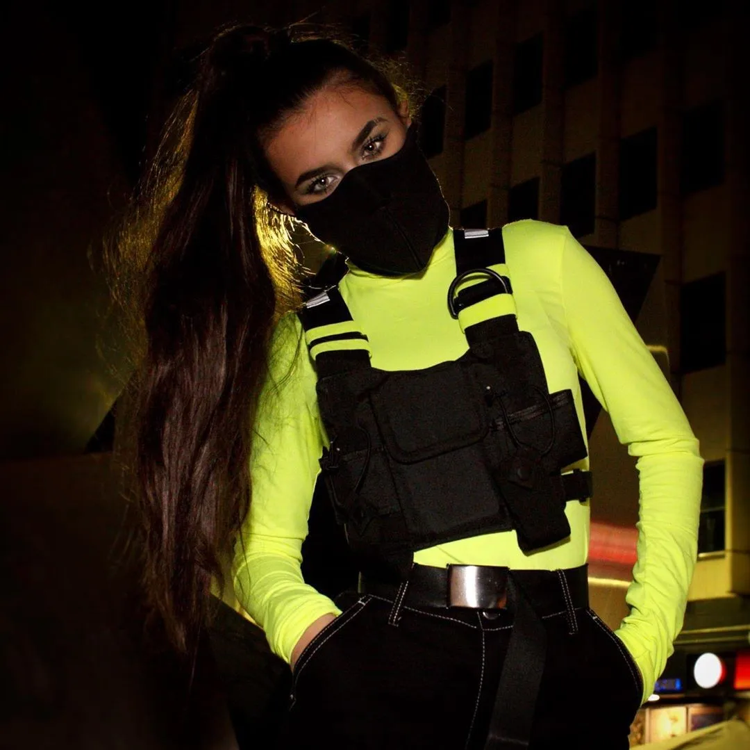 Functional Tactical Chest Rig Bag Unisex Hip Hop Vest Streetwear Bag Waist Pack Reflective walkie-talkie package Women Chest Bag