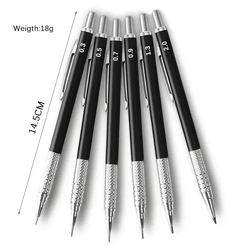 Metal Mechanical Pencil Large capacity Lead Refills Set 0.3, 0.5, 0.7, 0.9 2.0 Mechanical Pencils for Writing Drawing Sketching
