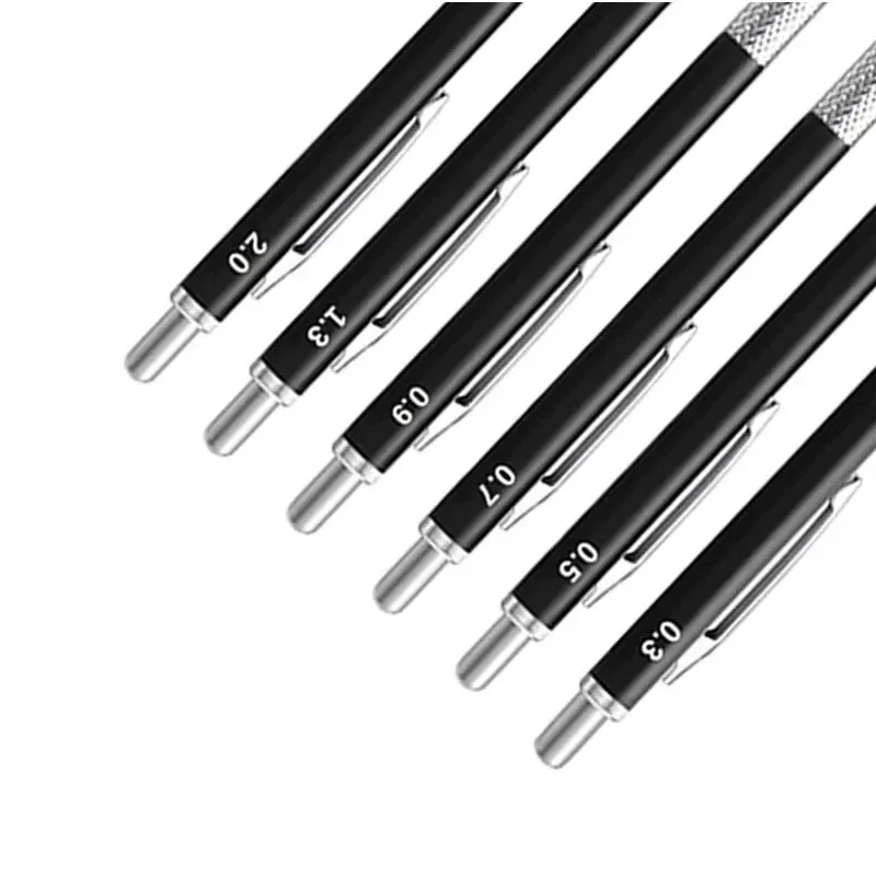 Metal Mechanical Pencil Large capacity Lead Refills Set 0.3, 0.5, 0.7, 0.9 2.0 Mechanical Pencils for Writing Drawing Sketching