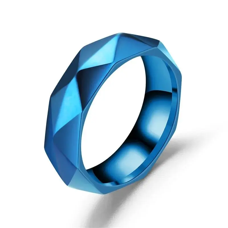 Anime Game Arknights Rings Amiya Blue Rhombus Stainless Steel Unisex Ring Jewelry Props Accessories Gifts