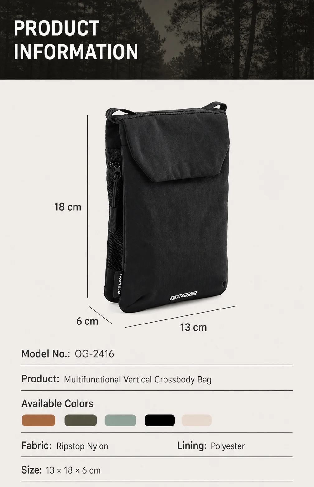 OCEGEAR Mini Crossbody Bag Men Women Casual Phone Bag Travel Small Shoulder Bag Male Light Sling Bag Chest Pack Messenger Bags