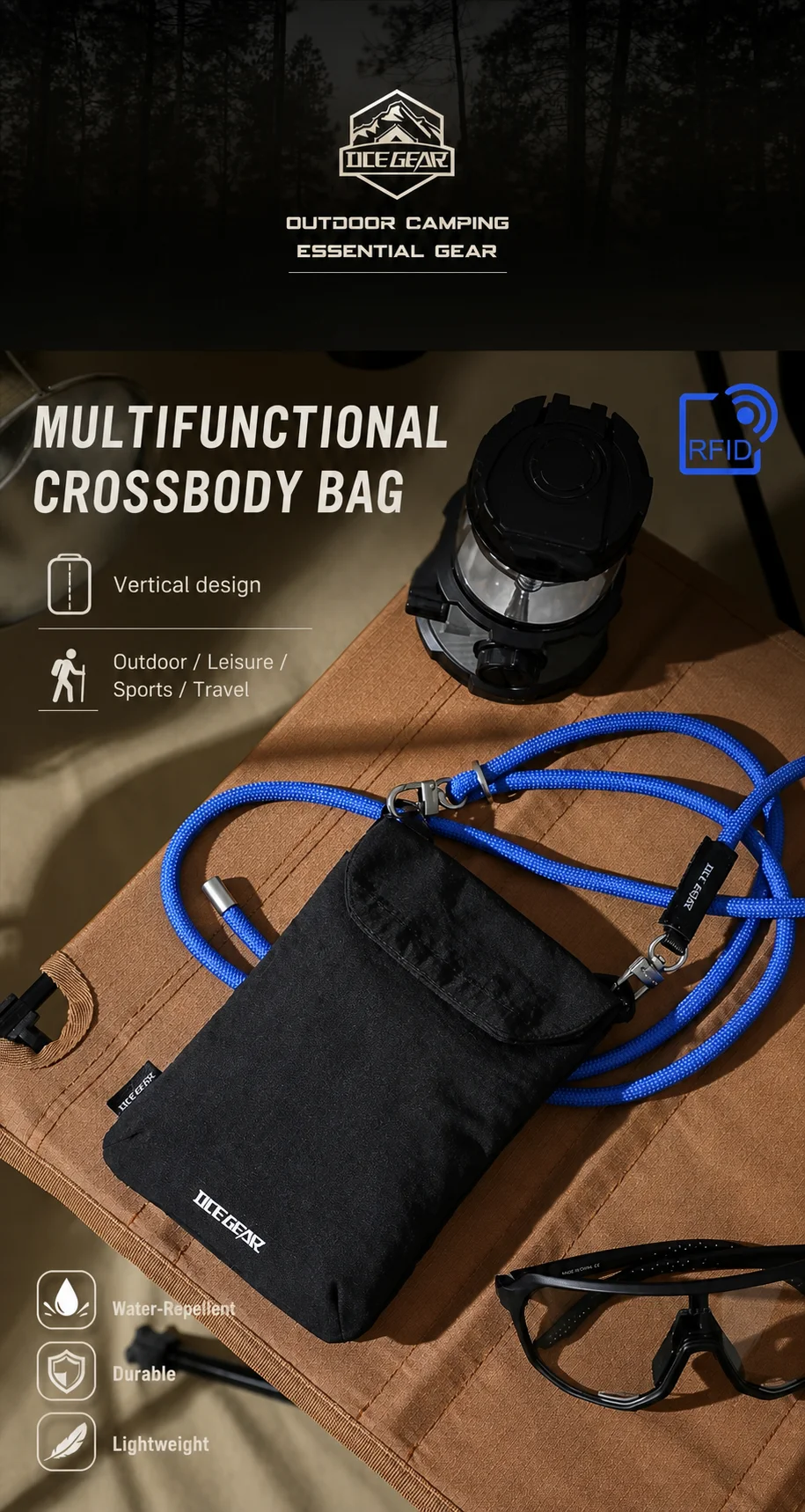 OCEGEAR Mini Crossbody Bag Men Women Casual Phone Bag Travel Small Shoulder Bag Male Light Sling Bag Chest Pack Messenger Bags