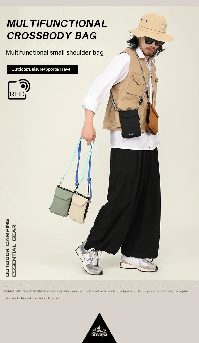 OCEGEAR Mini Crossbody Bag Men Women Casual Phone Bag Travel Small Shoulder Bag Male Light Sling Bag Chest Pack Messenger Bags