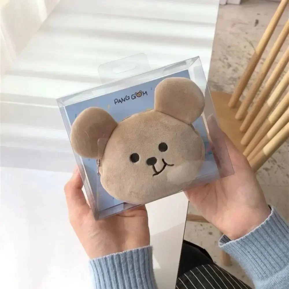 Super Adorable Plush Bear Coin Purse 3D Cartoon Storage Bag Outdoor Travel Girls Wallet Earphone Date-cable Zipper Bag