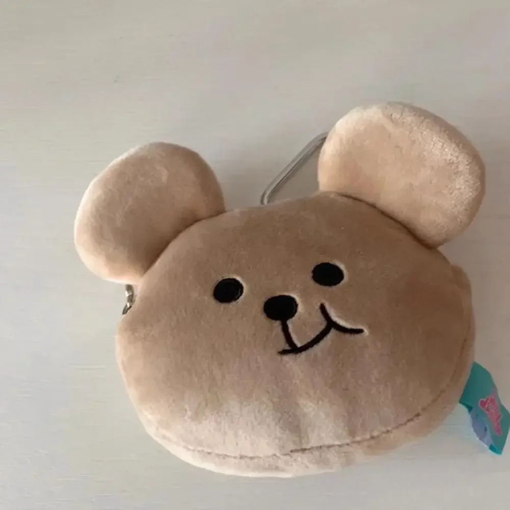 Super Adorable Plush Bear Coin Purse 3D Cartoon Storage Bag Outdoor Travel Girls Wallet Earphone Date-cable Zipper Bag
