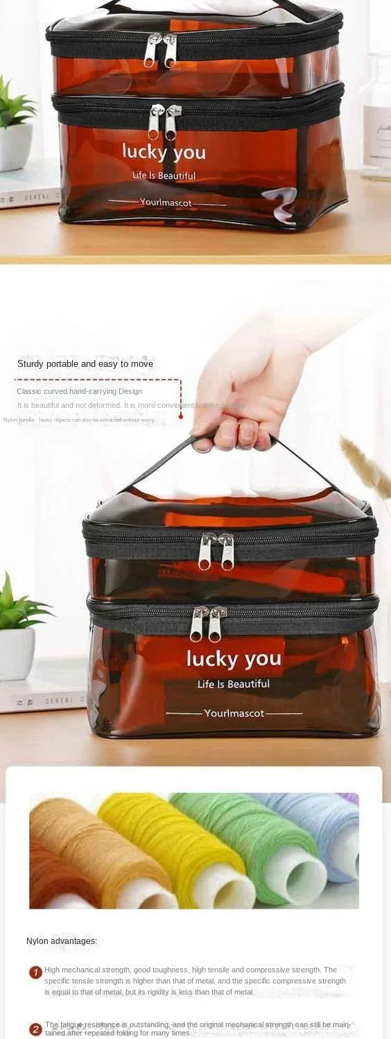 Waterproof Transparent PVC Bath Cosmetic Bag Women Make Up Case Travel Zipper Makeup Beauty Wash Organizer Toiletry Storage Kit