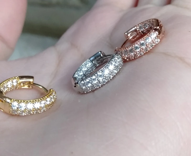New Fashion Dazzling Hoop Earrings Golden Crystal Stud Huggies Luxury Charming Earring Piercing Jewelry For Women Gifts
