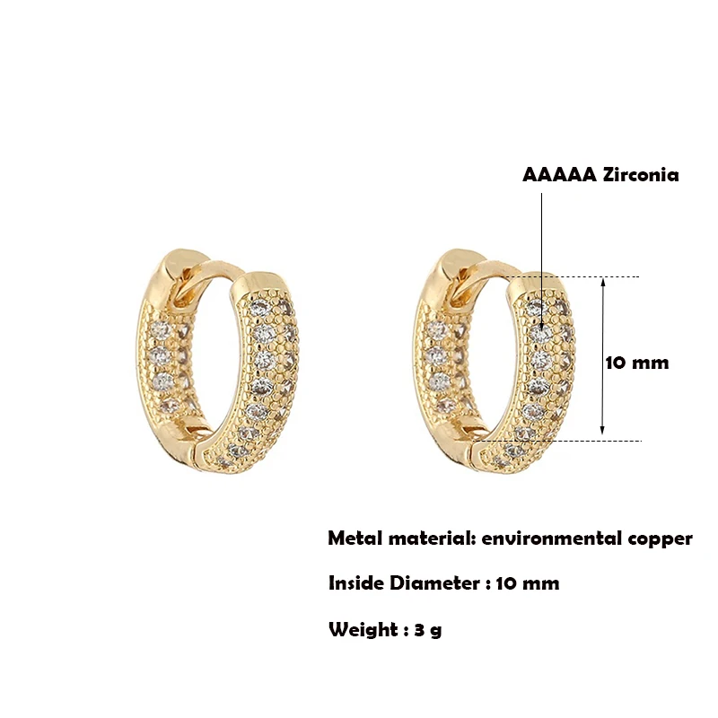 New Fashion Dazzling Hoop Earrings Golden Crystal Stud Huggies Luxury Charming Earring Piercing Jewelry For Women Gifts
