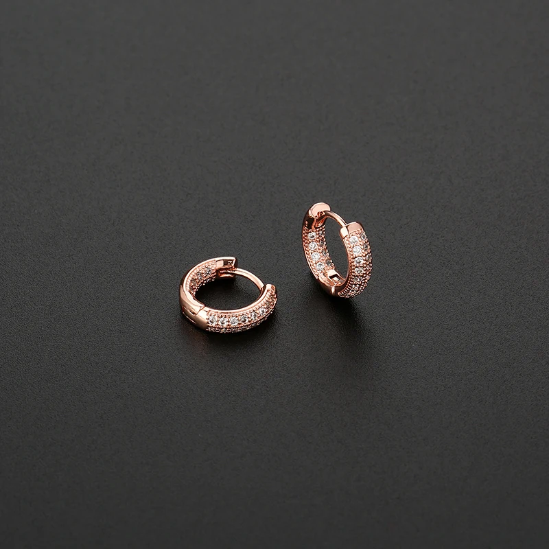 New Fashion Dazzling Hoop Earrings Golden Crystal Stud Huggies Luxury Charming Earring Piercing Jewelry For Women Gifts