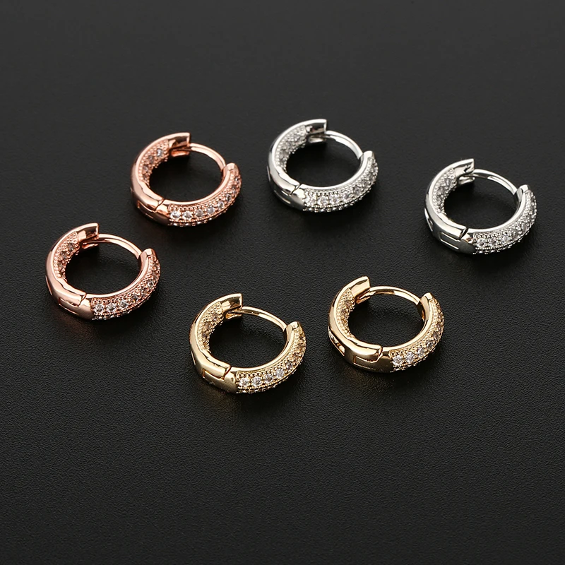 New Fashion Dazzling Hoop Earrings Golden Crystal Stud Huggies Luxury Charming Earring Piercing Jewelry For Women Gifts