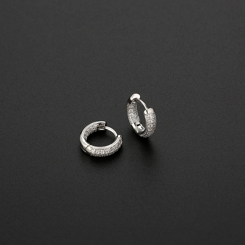 New Fashion Dazzling Hoop Earrings Golden Crystal Stud Huggies Luxury Charming Earring Piercing Jewelry For Women Gifts