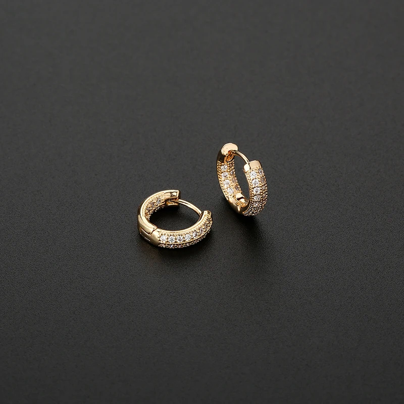 New Fashion Dazzling Hoop Earrings Golden Crystal Stud Huggies Luxury Charming Earring Piercing Jewelry For Women Gifts