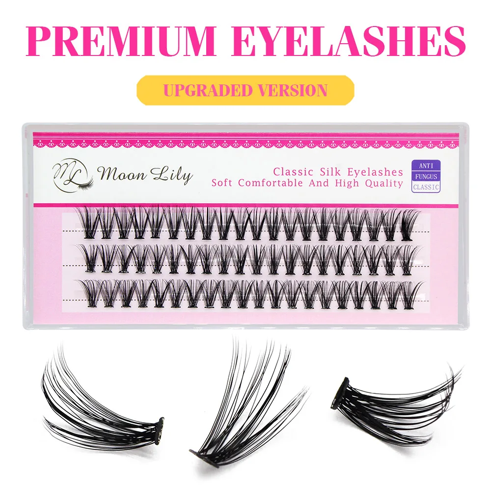 Moonlily 60 Bundles Luxury Thick Cluster EyeLashes Extension 3D Russian Volume Grafting Fake False 20D 30D Mink Eyelash Bunche