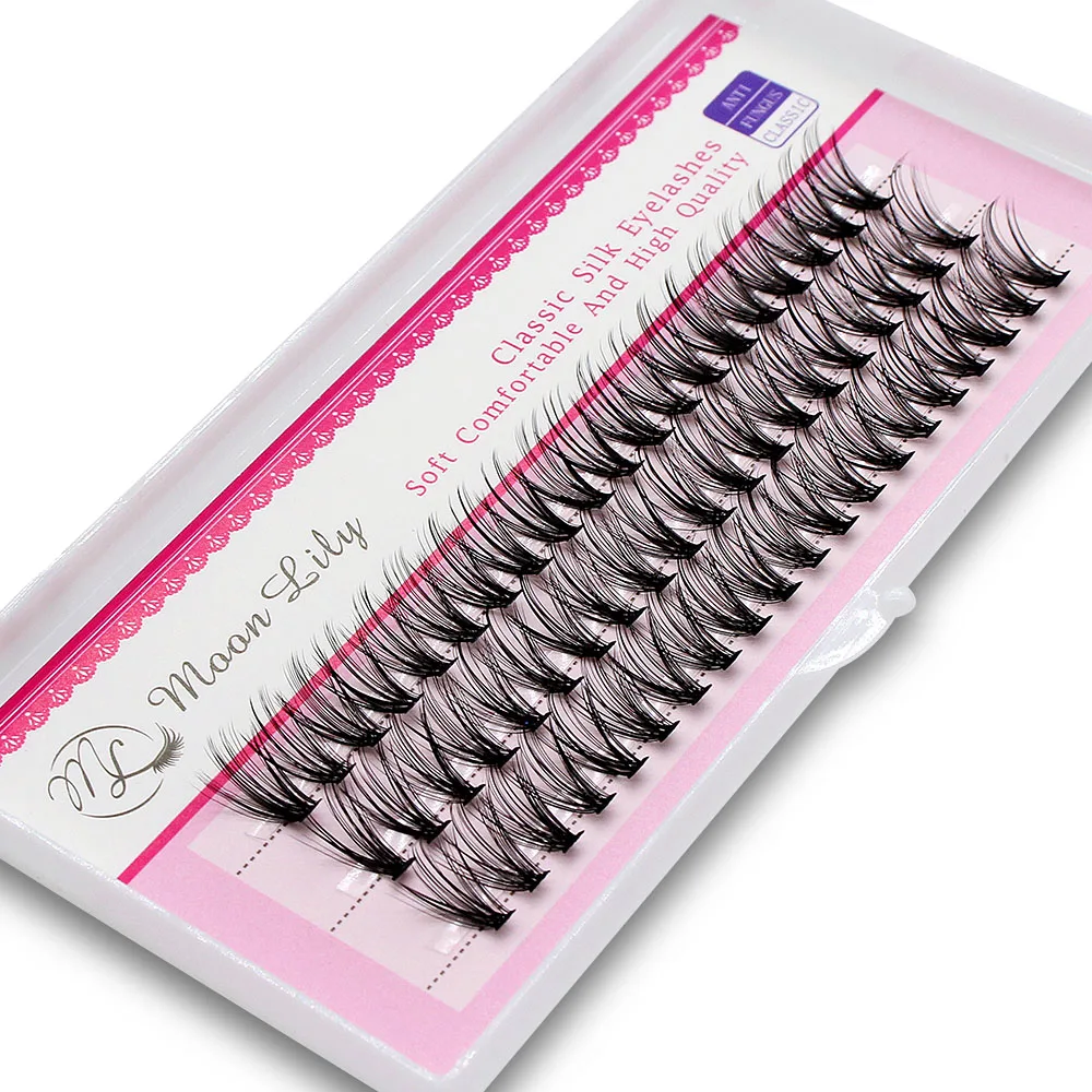 Moonlily 60 Bundles Luxury Thick Cluster EyeLashes Extension 3D Russian Volume Grafting Fake False 20D 30D Mink Eyelash Bunche