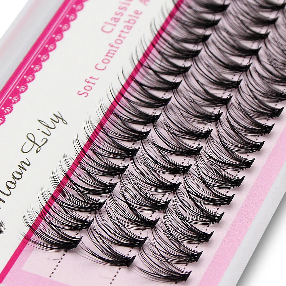Moonlily 60 Bundles Luxury Thick Cluster EyeLashes Extension 3D Russian Volume Grafting Fake False 20D 30D Mink Eyelash Bunche