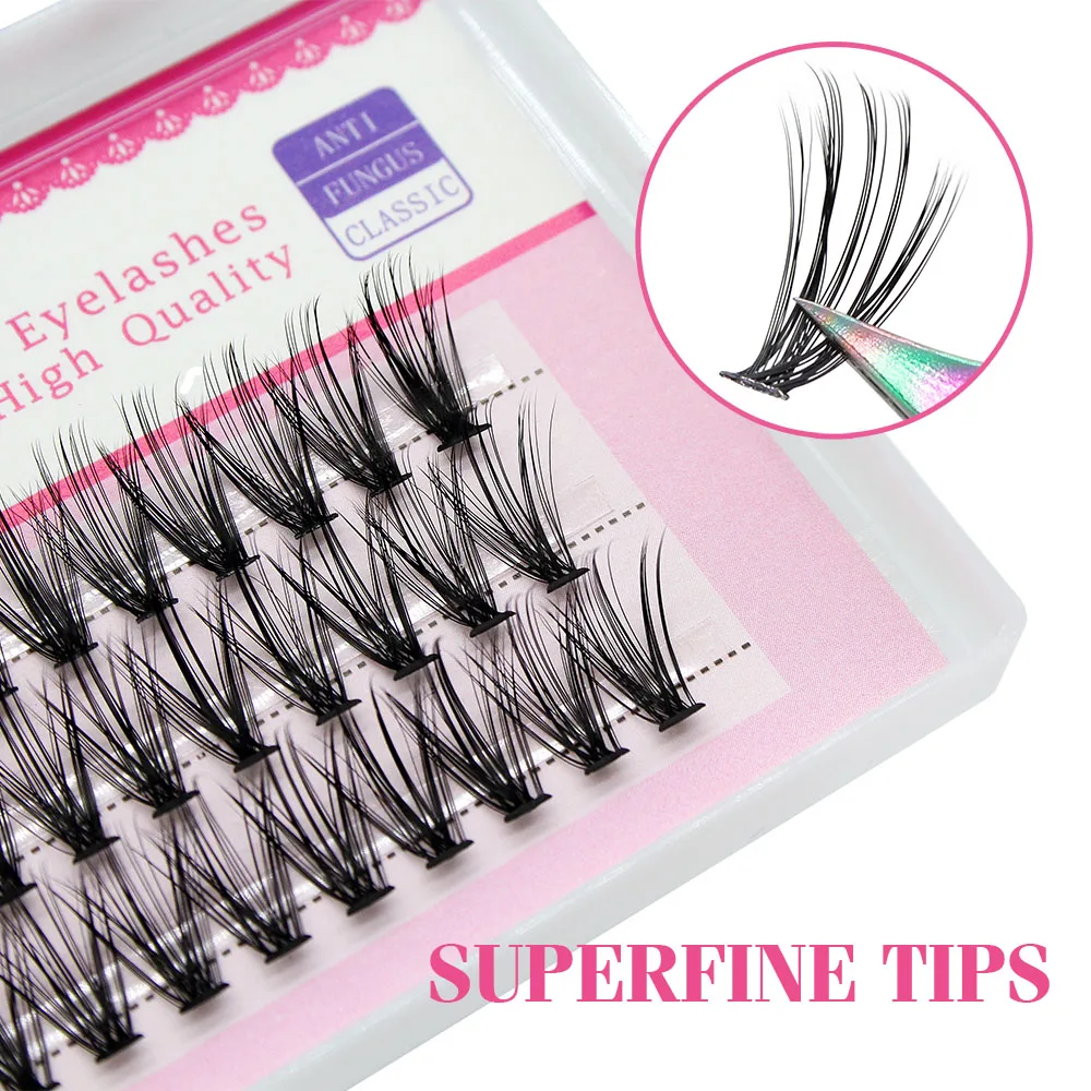 Moonlily 60 Bundles Luxury Thick Cluster EyeLashes Extension 3D Russian Volume Grafting Fake False 20D 30D Mink Eyelash Bunche